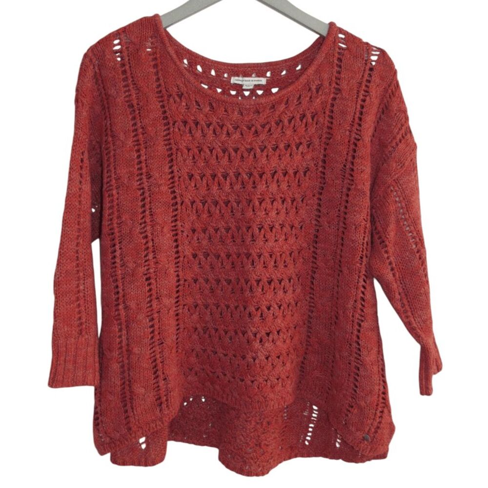 American Eagle Crochet Sweater Sz M Open Knit